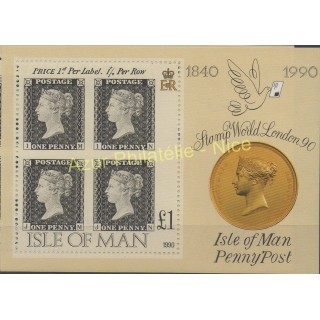 Timbres - Thème timbres sur timbres - Man (Ile de) - 1990 - No BF 13