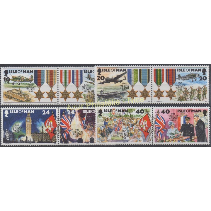 Timbres - Thème Seconde Guerre mondiale - Man (Ile de) - 1995 - No 667/674