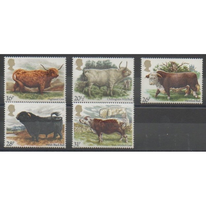 Timbres - Grande-Bretagne - 1984 - No 1117/1121 - Mammifères