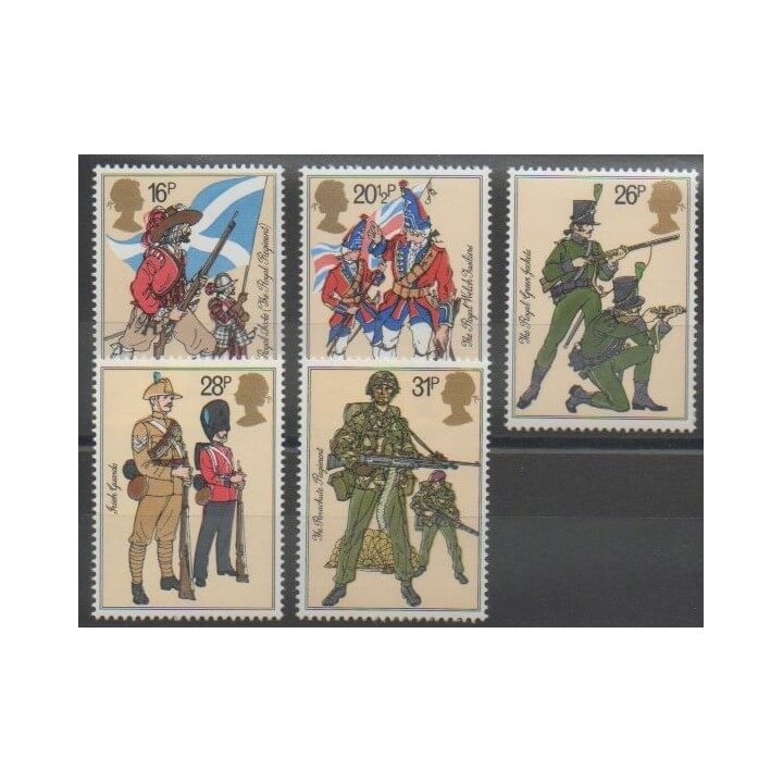 Timbres - Grande-Bretagne - 1983 - No 1094/1098 - Costumes Uniformes