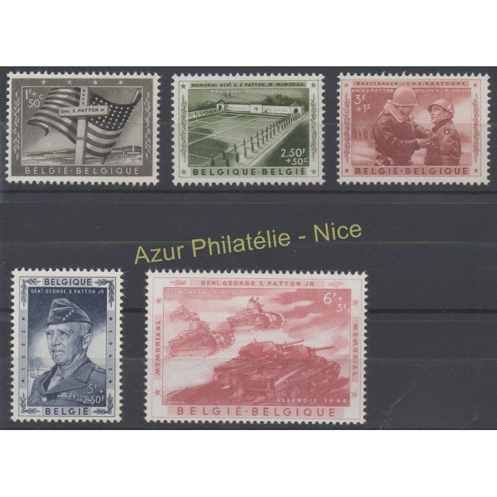 Timbres - Thème Seconde Guerre mondiale - Belgique - 1957 - No 1032/1036