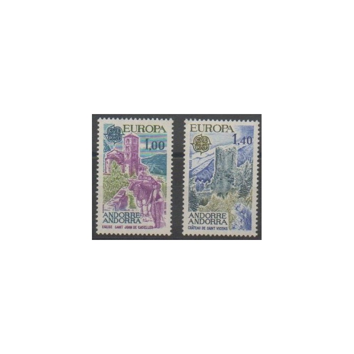 Stamps - French Andorra - 1977 - Nb 261/262 - Monuments - Europa