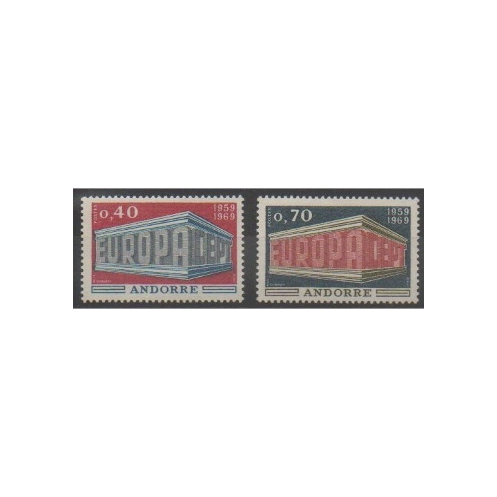 Timbres - Andorre - 1969 - No 194/195 - Europa