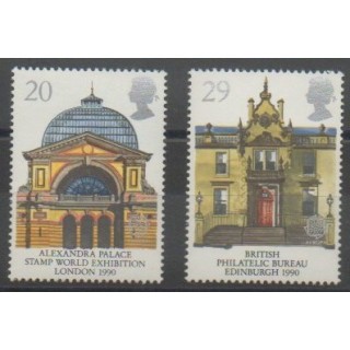 Timbres - Grande-Bretagne - 1990 - No 1455/1456 - Monuments - Europa
