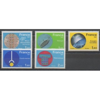 Timbres - France - Poste - 1981 - No 2126/2130 - Sciences et Techniques