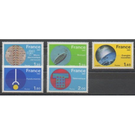 France - Poste - 1981 - No 2126/2130 - Sciences et Techniques