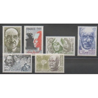 Stamps - France - Poste - 1981 - Nb 2148/2153 - Celebrities