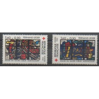 Stamps - France - Poste - 1981 - Nb 2175/2176 - Churches - Health