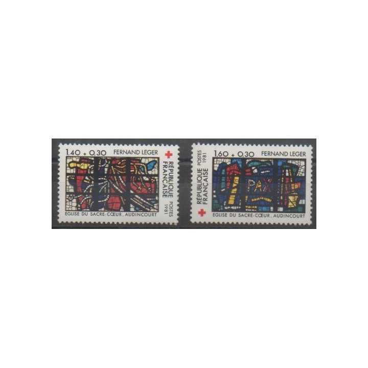 Stamps - France - Poste - 1981 - Nb 2175/2176 - Churches - Health