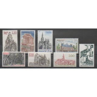 Stamps - France - Poste - 1981 - Nb 2132/2135 - 2160/2163 - Monuments - Churches