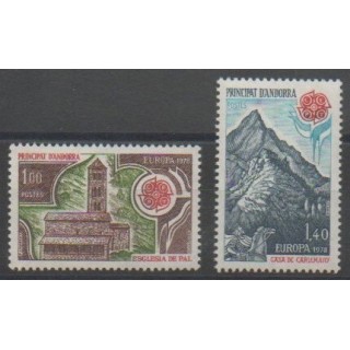 Timbres - Andorre - 1978 - No 269/270 - Monuments - Europa
