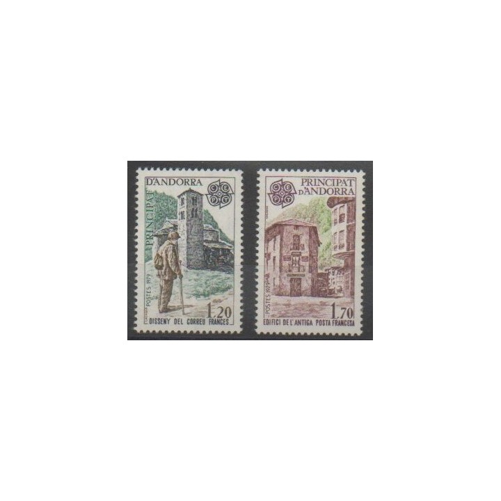 Timbres - Andorre - 1979 - No 276/277 - Monuments - Europa
