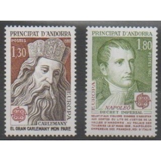 Stamps - French Andorra - 1980 - Nb 284/285 - Napoleon - Various Historics Themes - Europa