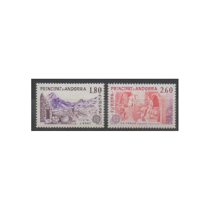 Timbres - Andorre - 1983 - No 313/314 - Sciences et Techniques - Europa