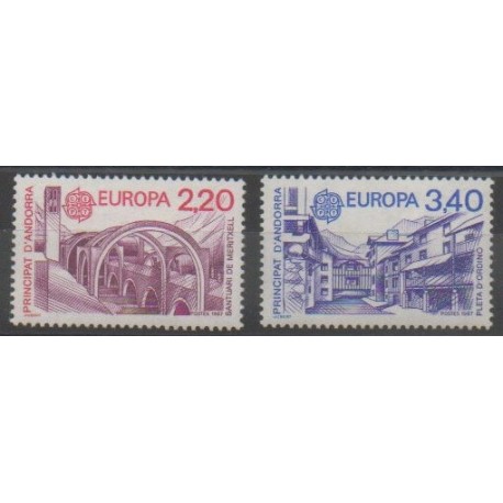 French Andorra - 1987 - Nb 358/359 - Monuments - Europa
