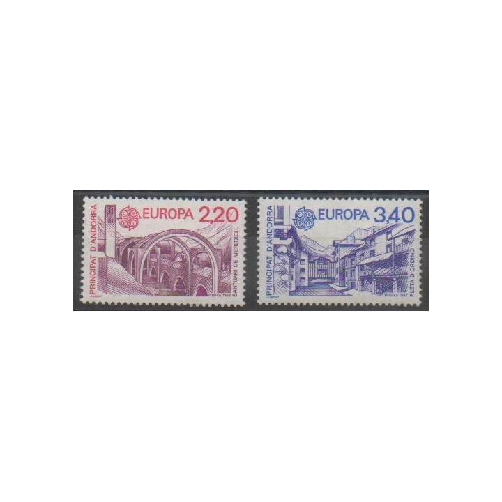Stamps - French Andorra - 1987 - Nb 358/359 - Monuments - Europa
