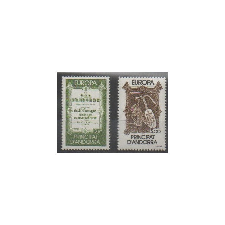Stamps - French Andorra - 1985 - Nb 339/340 - Music - Europa