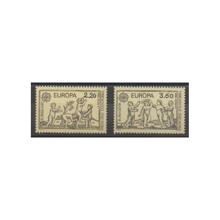 Timbres - Andorre - 1989 - No 378/379 - Enfance - Europa