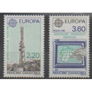 Stamps - French Andorra - 1988 - Nb 369/370 - Telecommunications - Europa