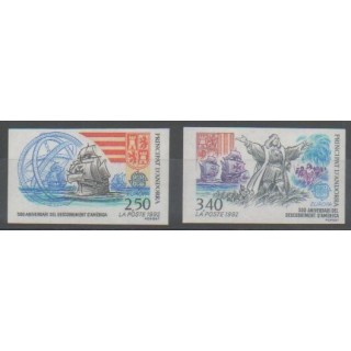 Stamps - French Andorra - 1992 - Nb 416/417ND - Christophe Colomb - Europa