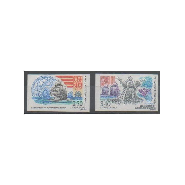 Stamps - French Andorra - 1992 - Nb 416/417ND - Christophe Colomb - Europa