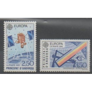 Timbres - Andorre - 1991 - No 402/403 - Espace - Europa