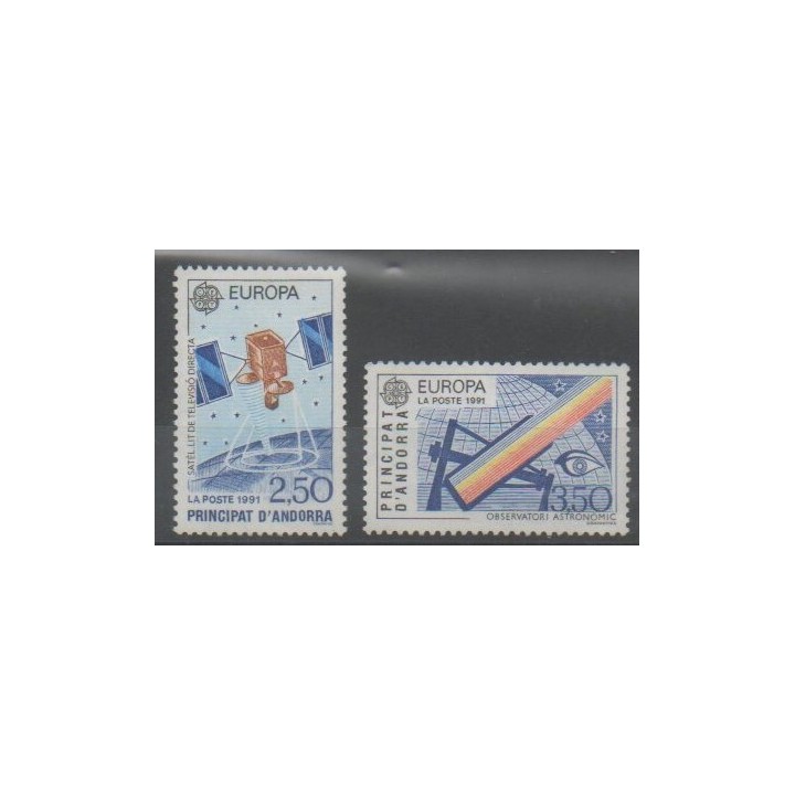 Timbres - Andorre - 1991 - No 402/403 - Espace - Europa