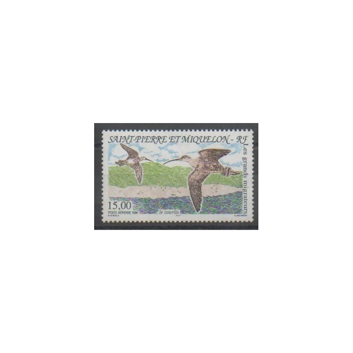 Timbres - Saint-Pierre et Miquelon - Poste aérienne - 1996 - No PA75 - Oiseaux