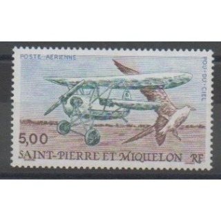 Stamps - Saint-Pierre and Miquelon - Airmail - 1990 - Nb PA69 - Planes - Birds
