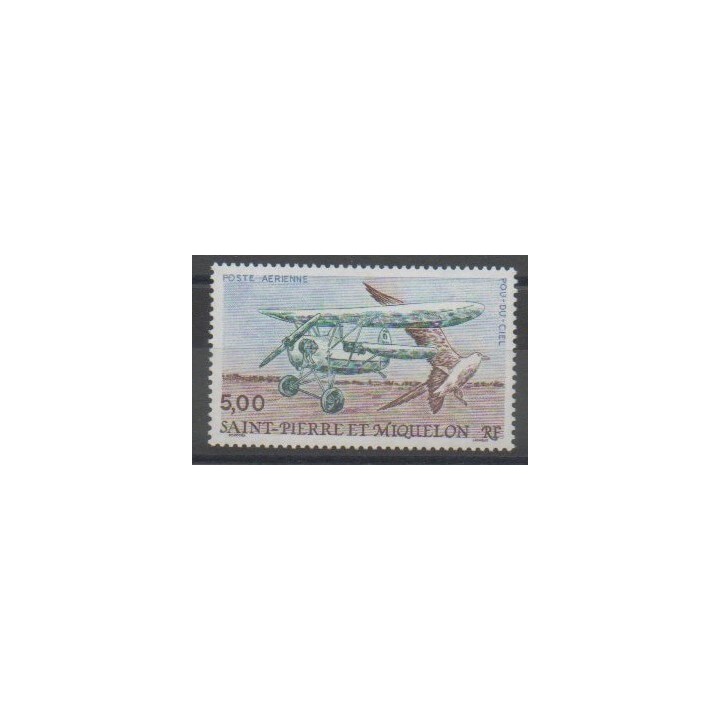 Stamps - Saint-Pierre and Miquelon - Airmail - 1990 - Nb PA69 - Planes - Birds