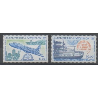 Timbres - Saint-Pierre et Miquelon - Poste aérienne - 1987 - No PA64/PA65 - Aviation