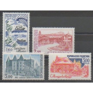 Timbres - France - Poste - 1982 - No 2193/2196 - Monuments