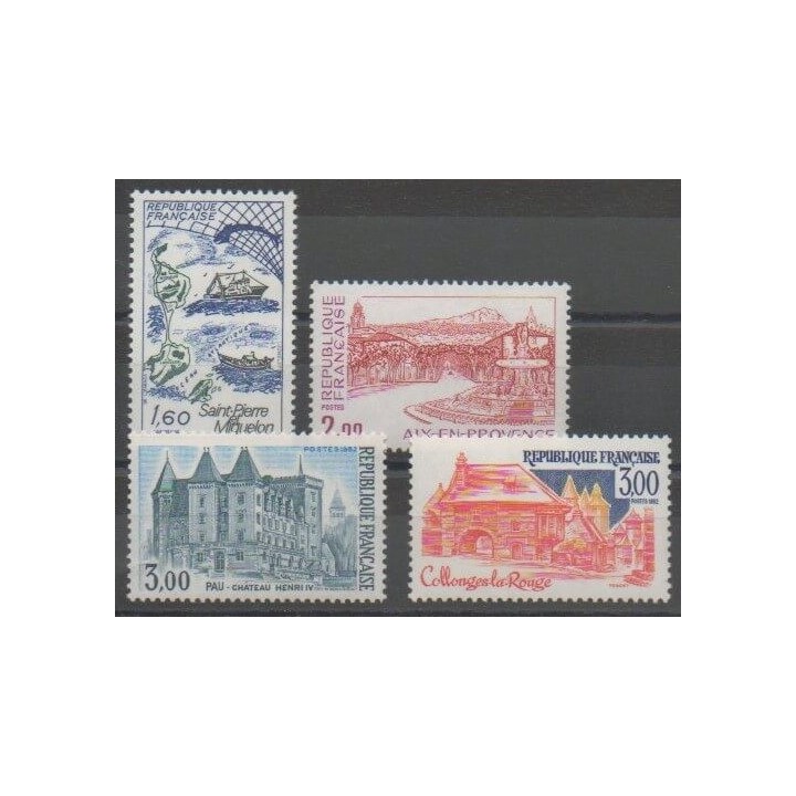 Timbres - France - Poste - 1982 - No 2193/2196 - Monuments