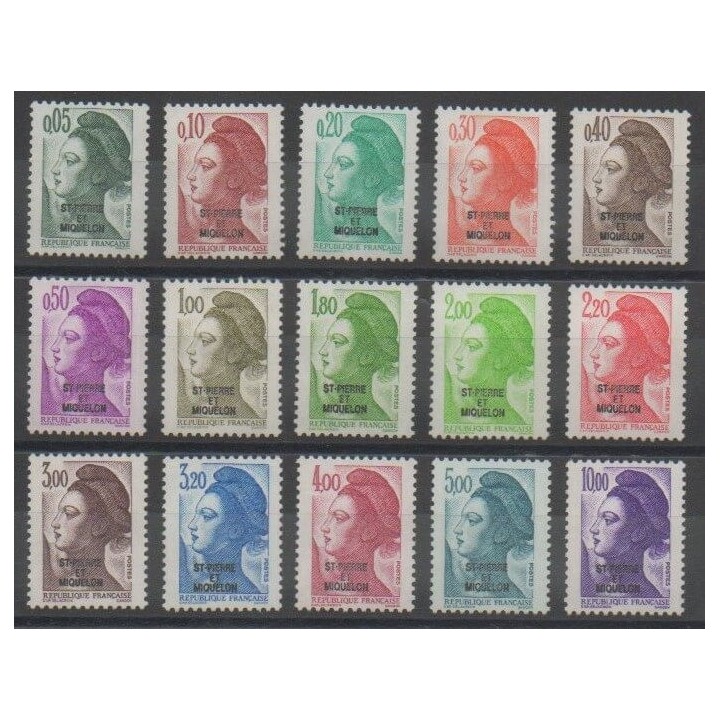 Timbres - Saint-Pierre et Miquelon - 1986 - No 455/469