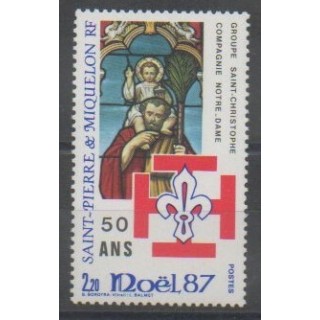 Timbres - Saint-Pierre et Miquelon - 1987 - No 483 - Noël - Scoutisme