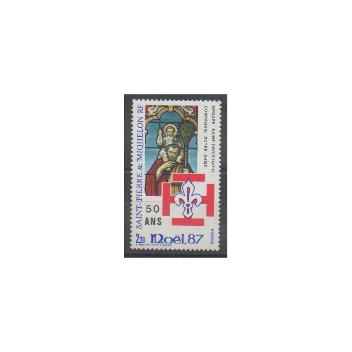 Timbres - Saint-Pierre et Miquelon - 1987 - No 483 - Noël - Scoutisme