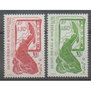 Timbres - Saint-Pierre et Miquelon - 1988 - No 490/491 - Animaux marins