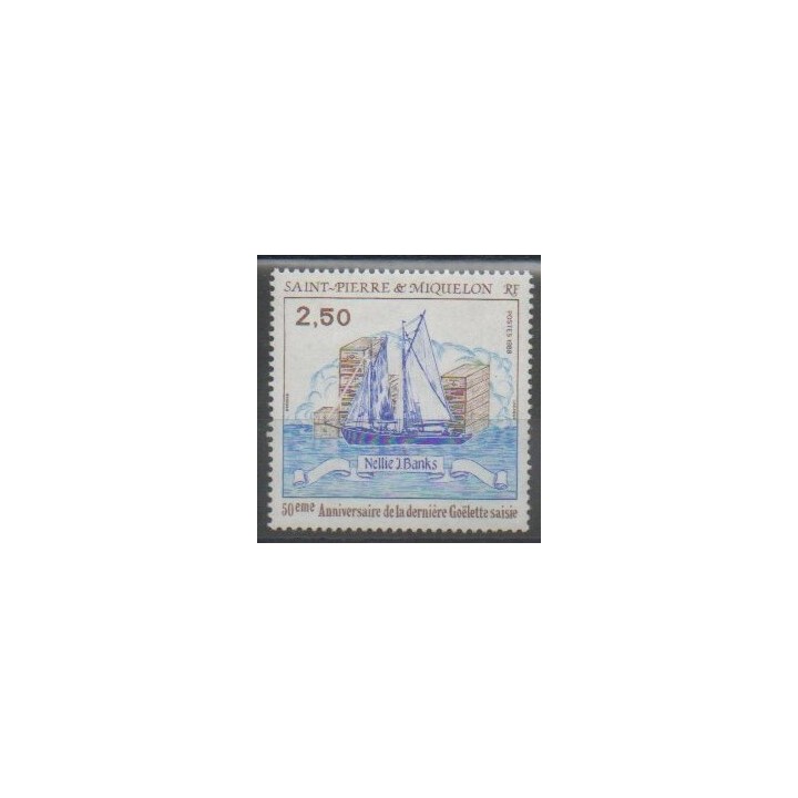 Timbres - Saint-Pierre et Miquelon - 1988 - No 492 - Navigation