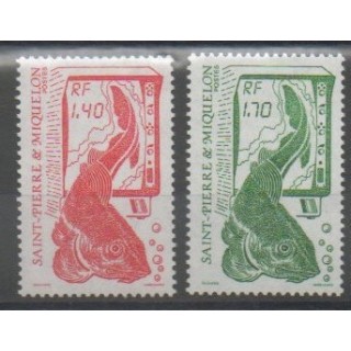 Stamps - Saint-Pierre and Miquelon - 1989 - Nb 502/503 - Sea animals