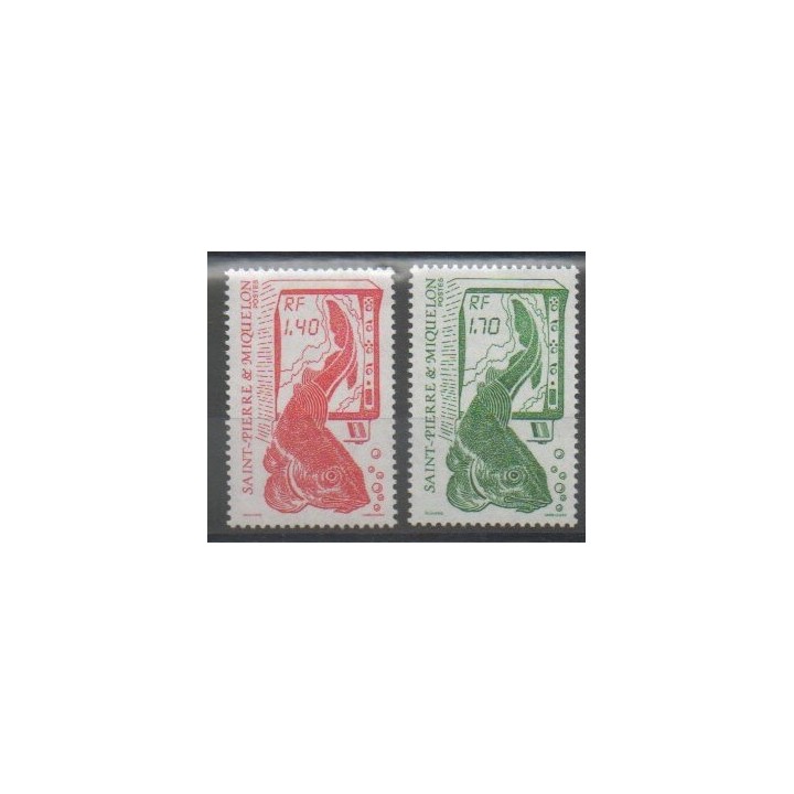 Stamps - Saint-Pierre and Miquelon - 1989 - Nb 502/503 - Sea animals