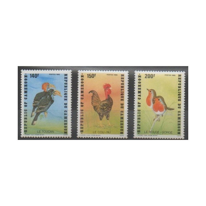 Timbres - Cameroun - 1985 - No 777/779 - Oiseaux