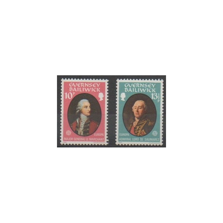Stamps - Guernsey - 1980 - Nb 199/200 - Celebrities - Europa