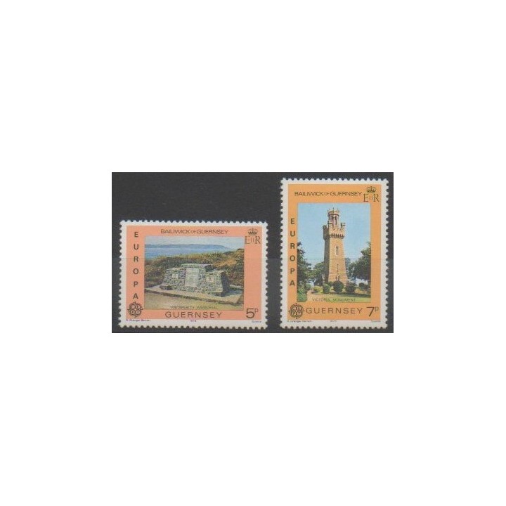 Timbres - Guernesey - 1978 - No 156/157 - Monuments - Europa