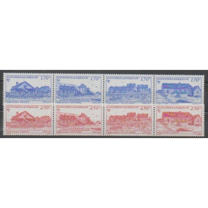 Stamps - Saint-Pierre and Miquelon - 1991 - Nb 537/544 - Sights