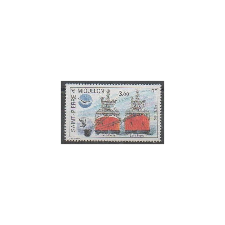 Timbres - Saint-Pierre et Miquelon - 1990 - No 528 - Navigation