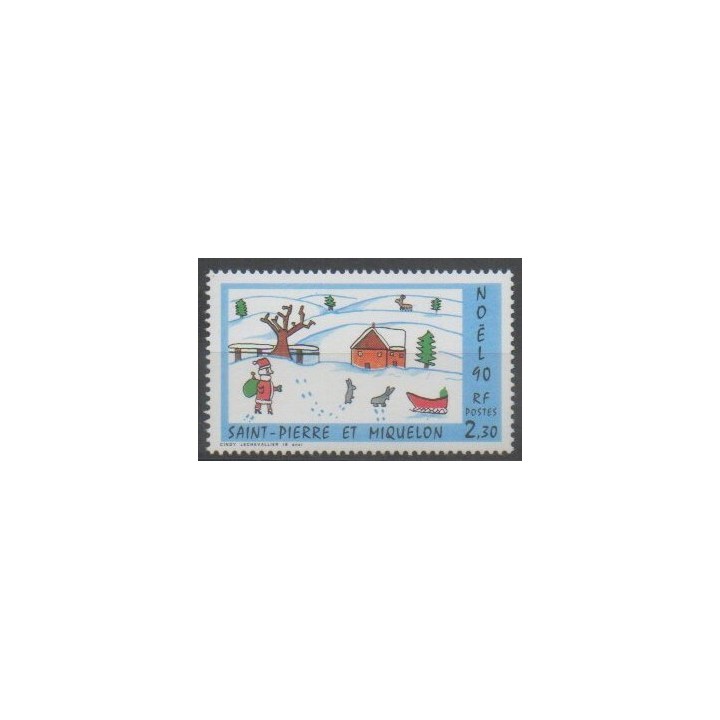 Timbres - Saint-Pierre et Miquelon - 1990 - No 533 - Noël