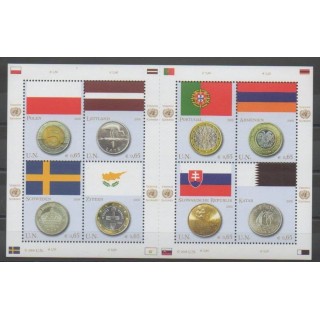 Stamps - United Nations (UN - Vienna) - 2008 - Nb 545/552 - Flags - Coins, Banknotes Or Medals