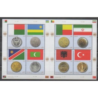 Stamps - United Nations (UN - Geneva) - 2008 - Nb 602/609 - Flags - Coins, Banknotes Or Medals