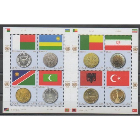 United Nations (UN - Geneva) - 2008 - Nb 602/609 - Flags - Coins, Banknotes Or Medals
