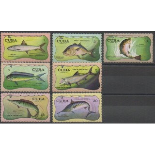Stamps - Cuba - 1971 - Nb 1526/1532 - Sea animals